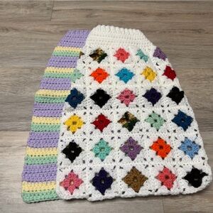 Lot of 2 Medium Handmade Dog Sweaters.